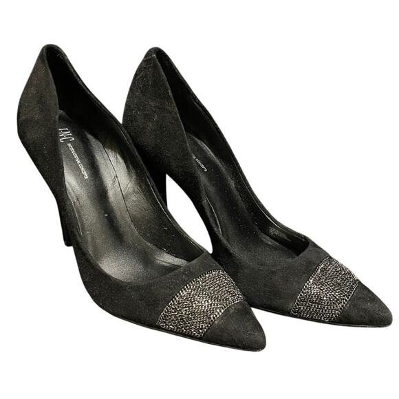 INC International Concepts Black Velvet Heels - Size 7 - NEW IN BOX - Picture 1 of 10